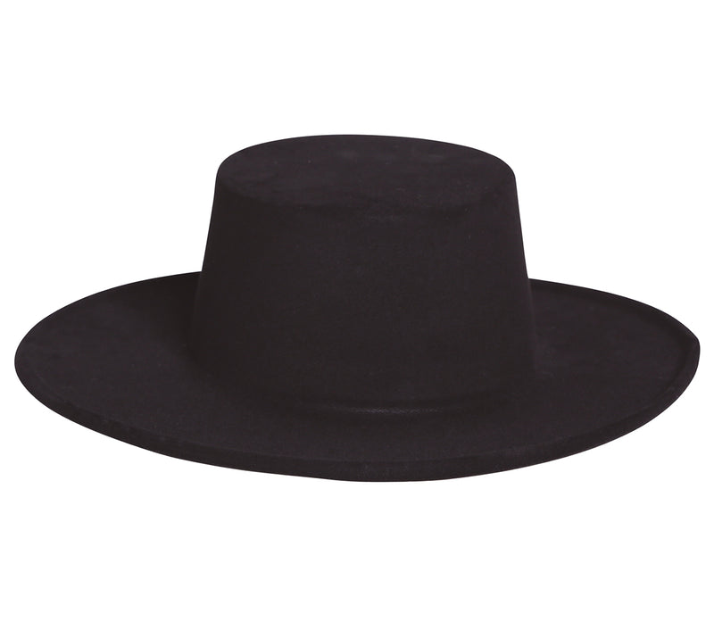 BLACK FLOCKED FLAMENCO HAT