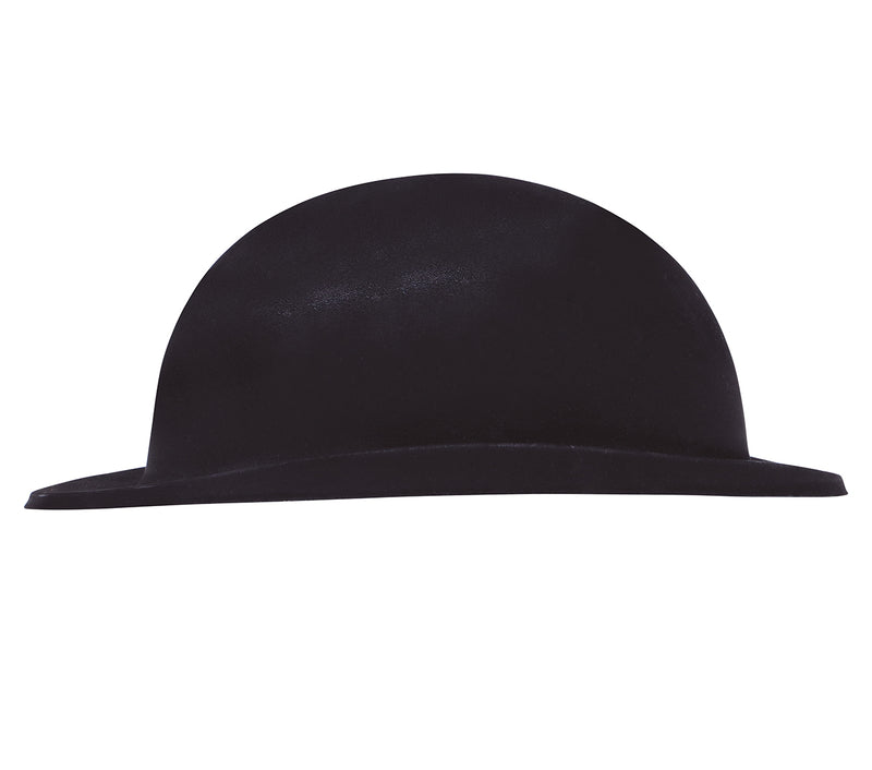 BLACK CHILD FLOCKED BOWLER HAT