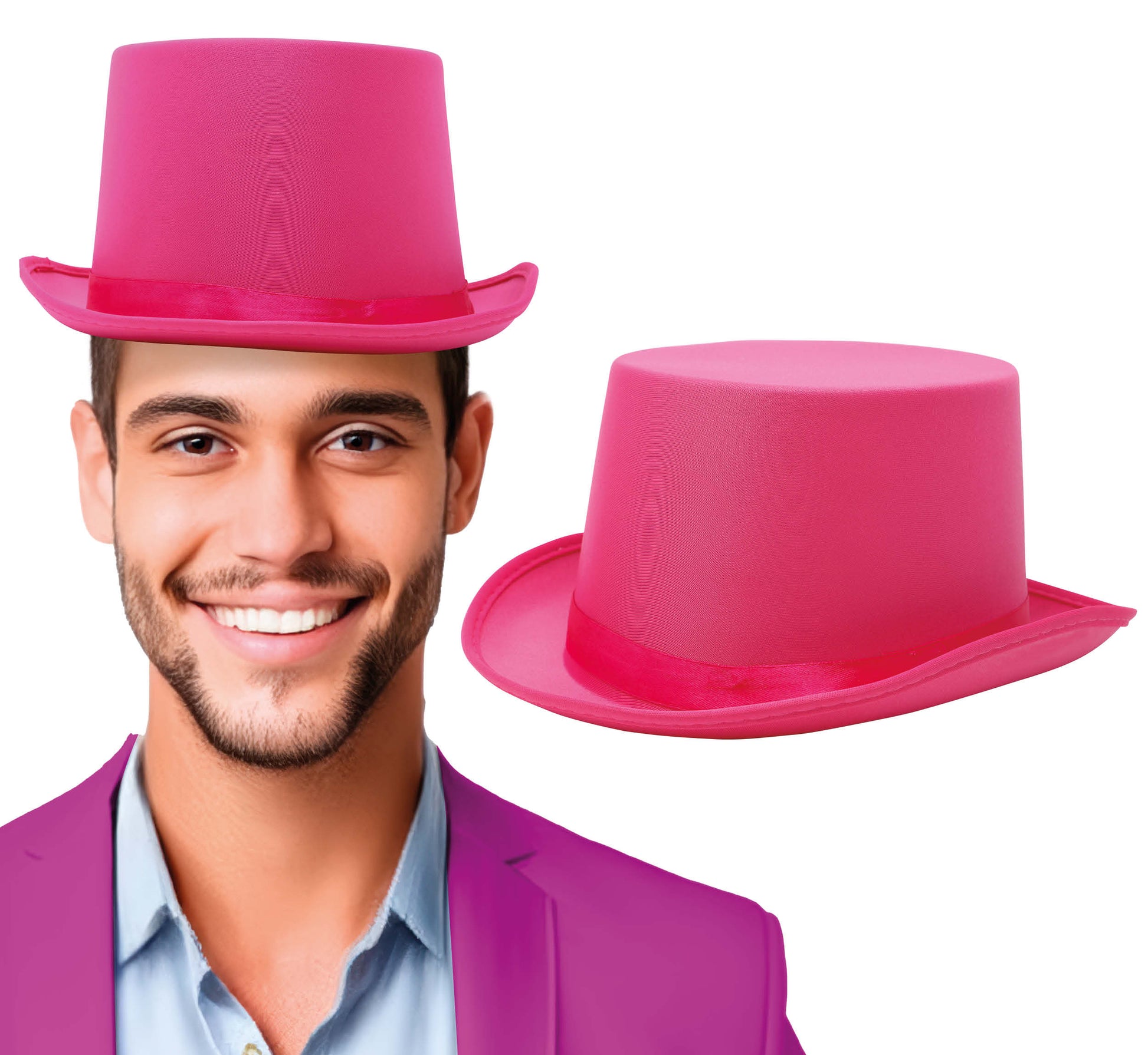 PINK HIGH QUALITY SATIN HAT