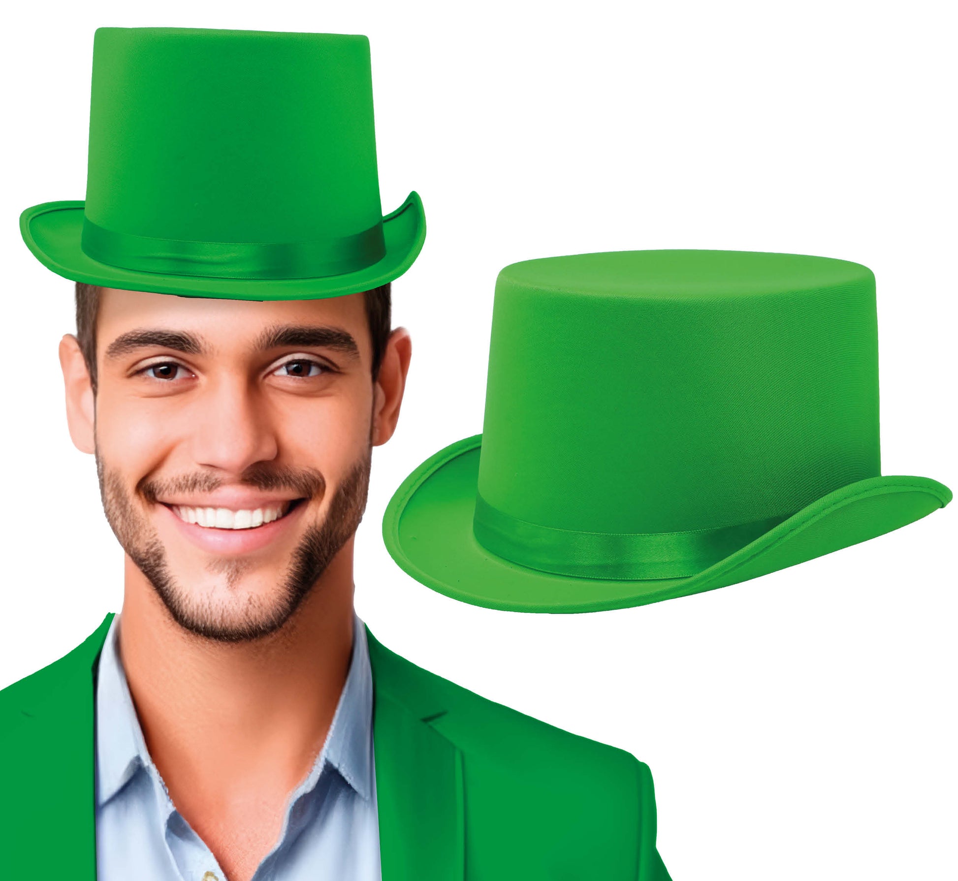 HIGH QUALITY GREEN SATIN HAT