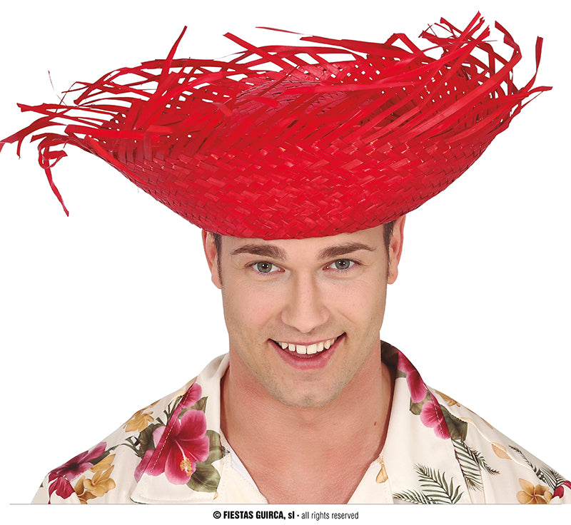 HAT SCARECROW RED STRAW