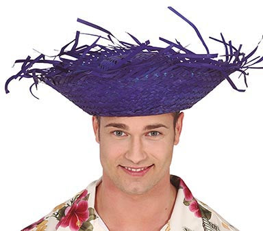 HAT SCARECROW BLUE STRAW