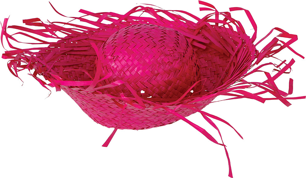 HAT SCARECROW PINK STRAW