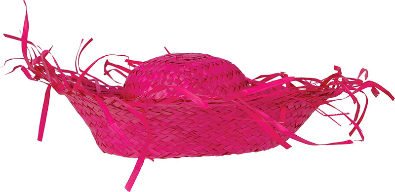 HAT SCARECROW PINK STRAW