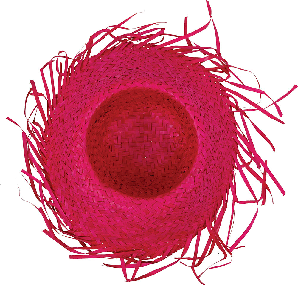 HAT SCARECROW PINK STRAW