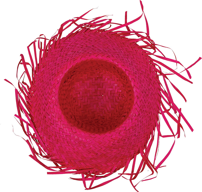 HAT SCARECROW PINK STRAW