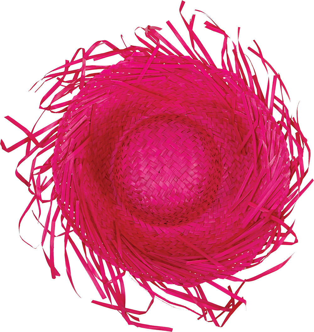 HAT SCARECROW PINK STRAW