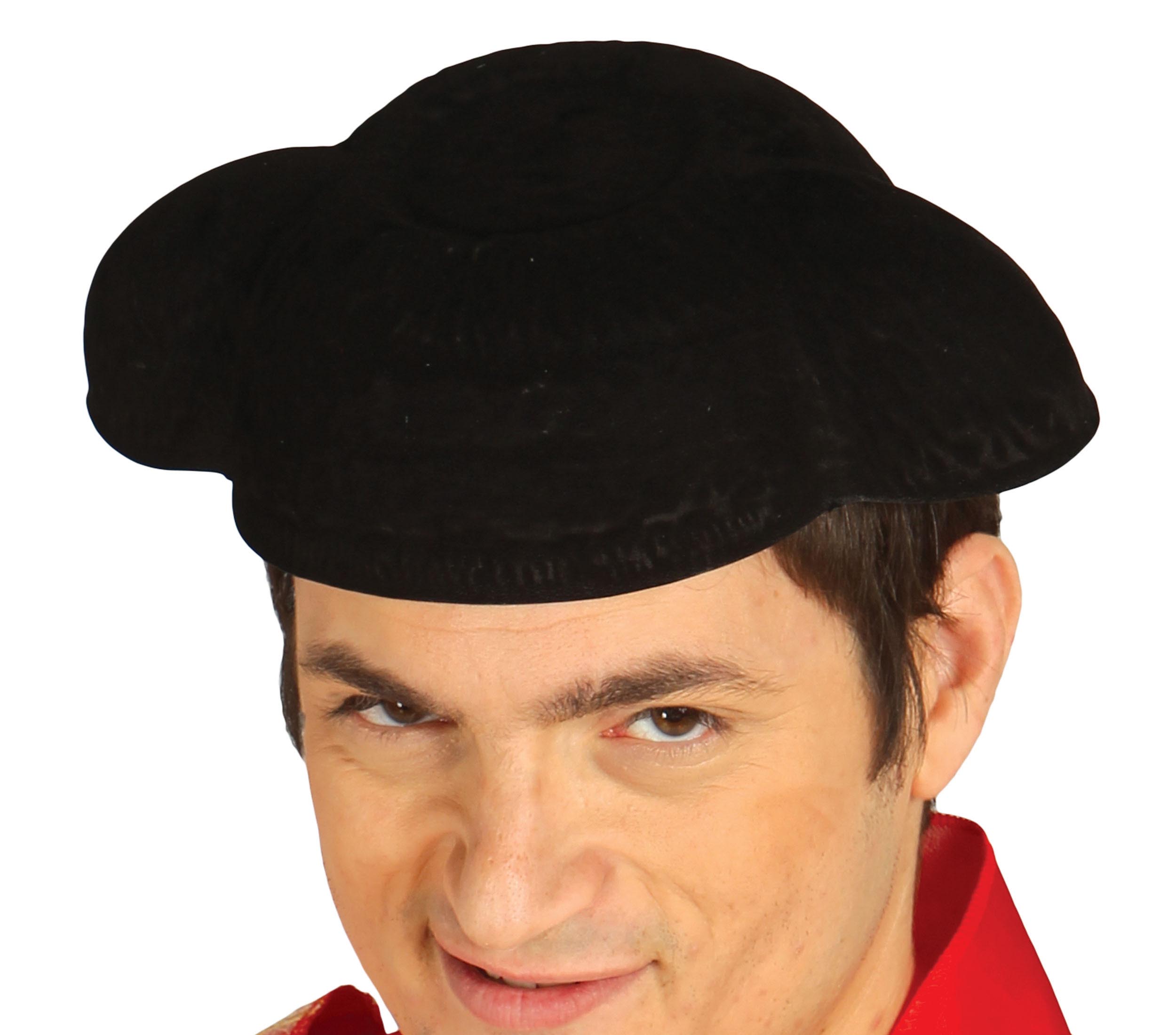 BLACK FLOCKED BULLFIGHTER'S HAT