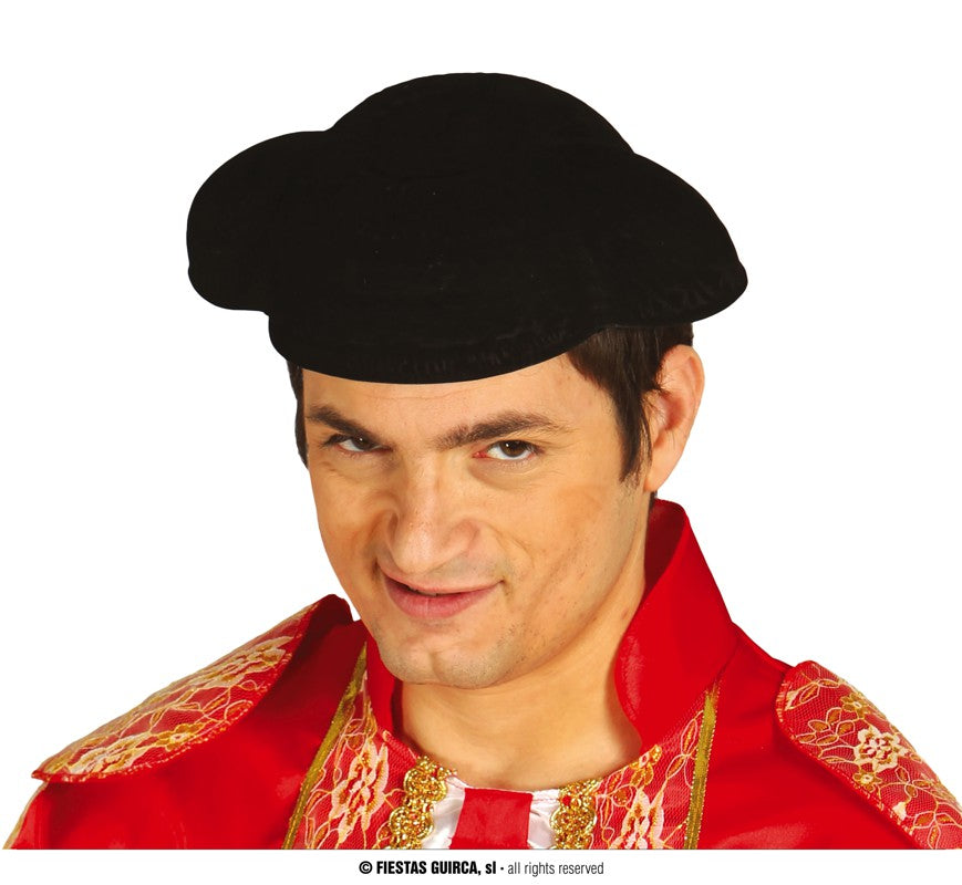 BLACK FLOCKED BULLFIGHTER'S HAT