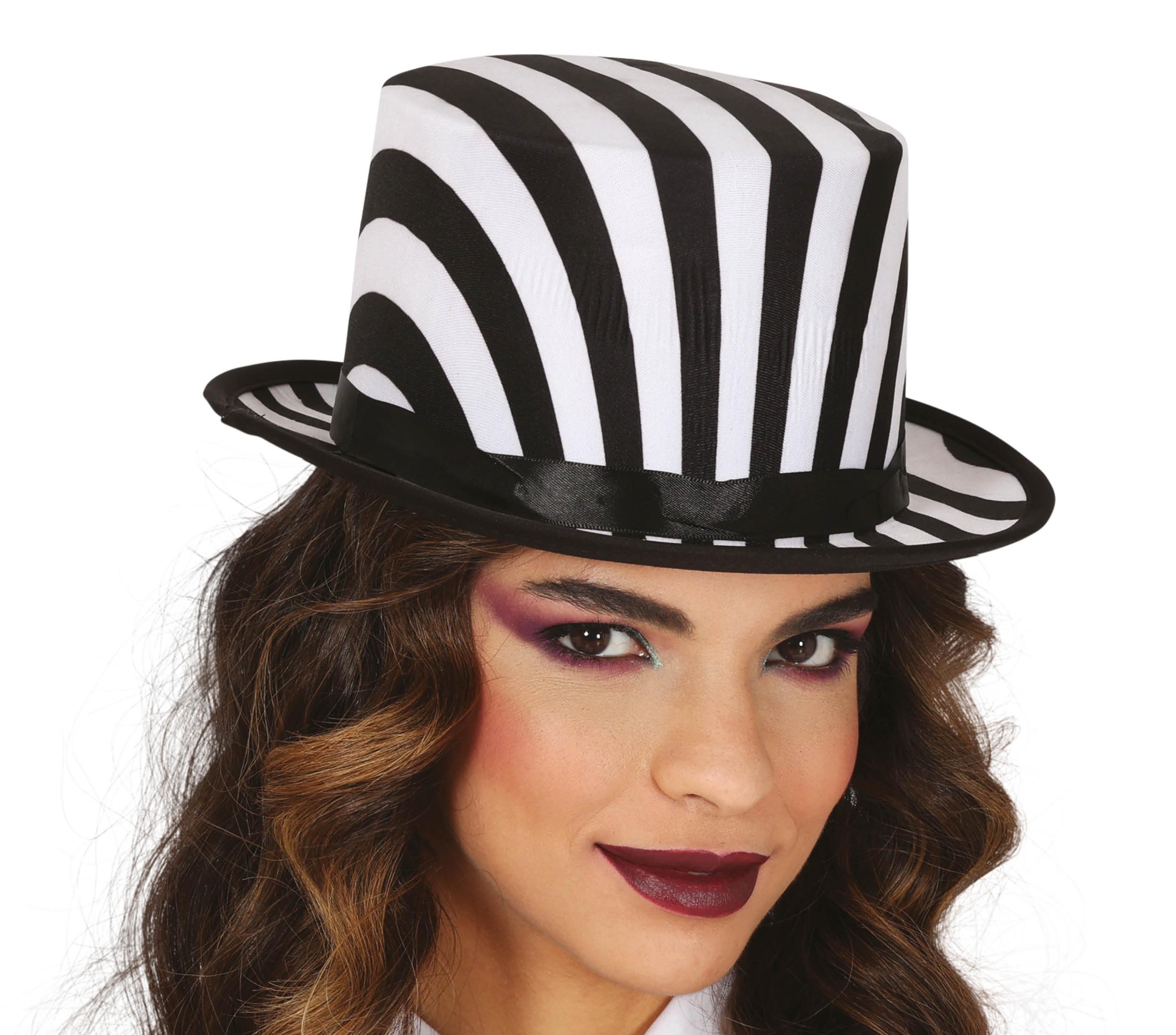 BLACK AND WHITE STRIPED HAT