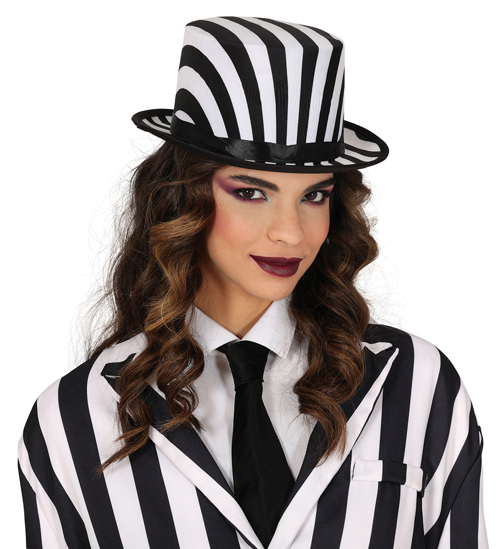 BLACK AND WHITE STRIPED HAT