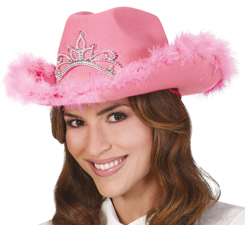 PINK COWBOY HAT WITH HEADBAND