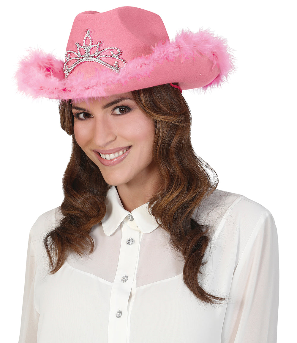 PINK COWBOY HAT WITH HEADBAND