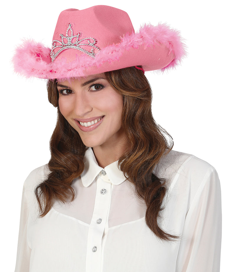 PINK COWBOY HAT WITH HEADBAND