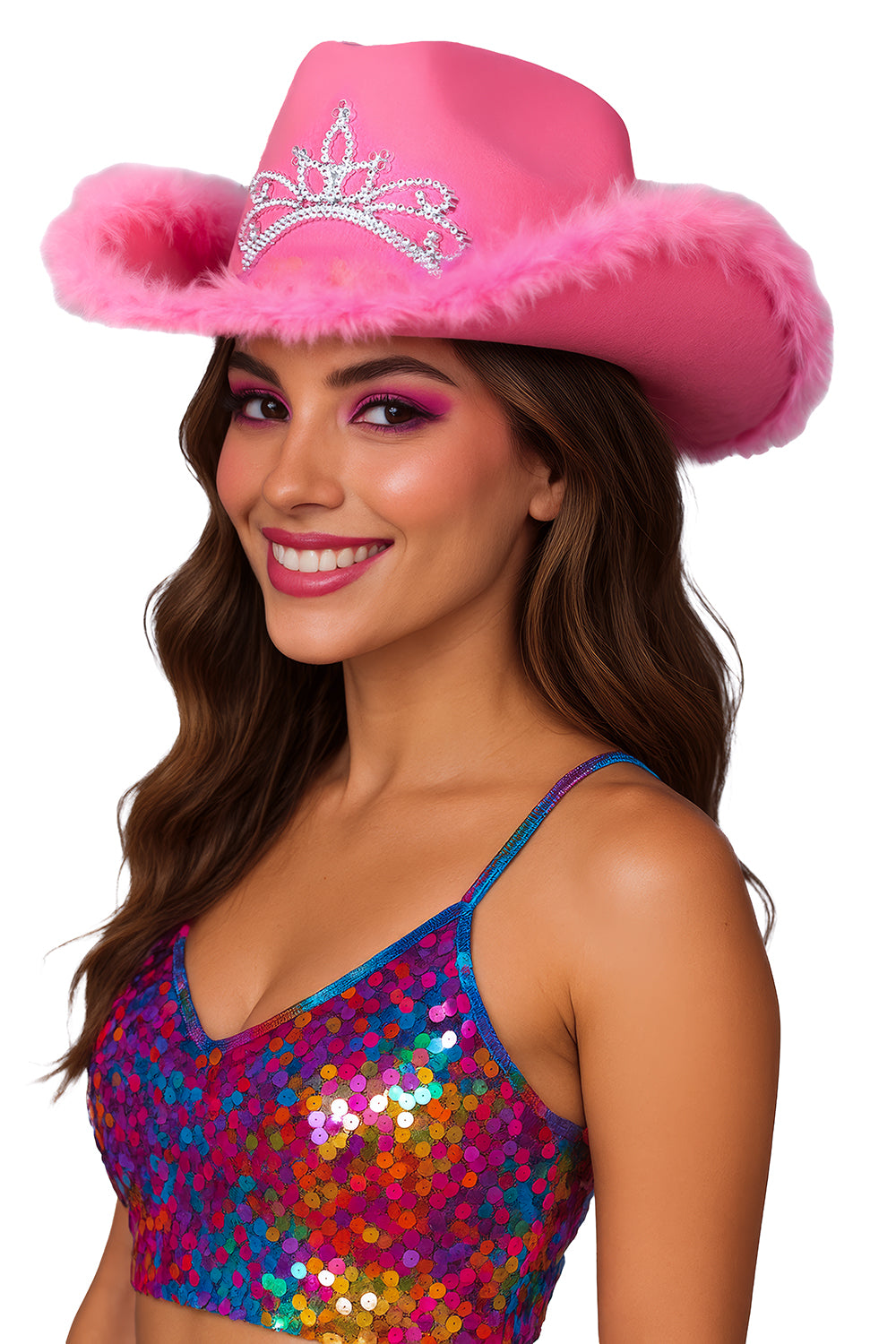 PINK COWBOY HAT WITH HEADBAND