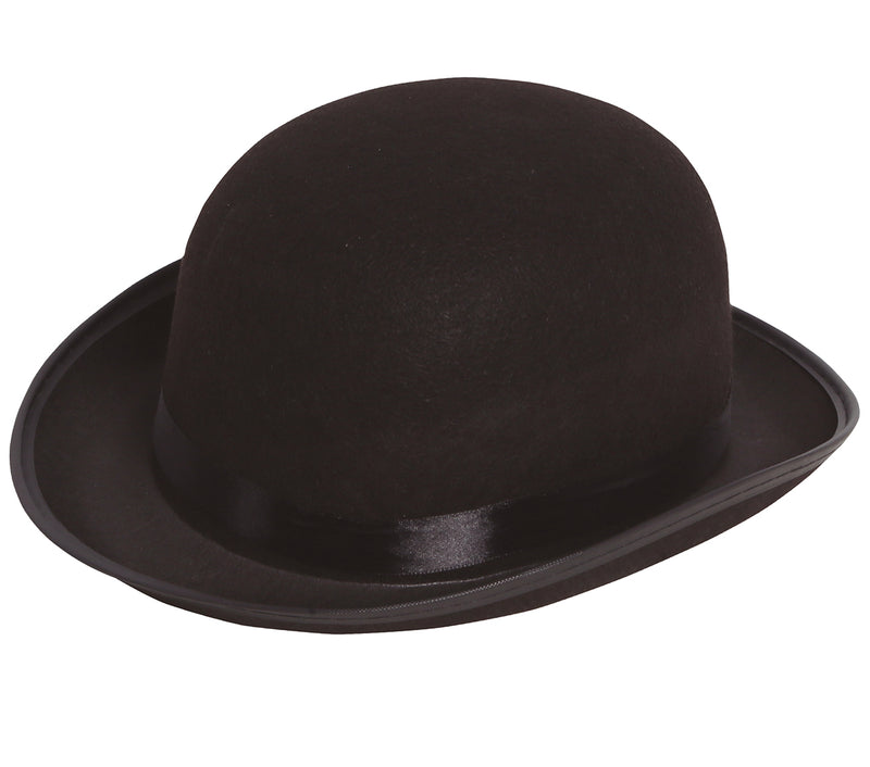 BLACK FELT BOWLER HAT