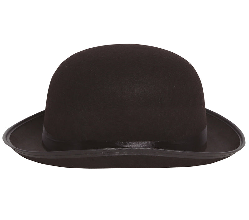 BLACK FELT BOWLER HAT