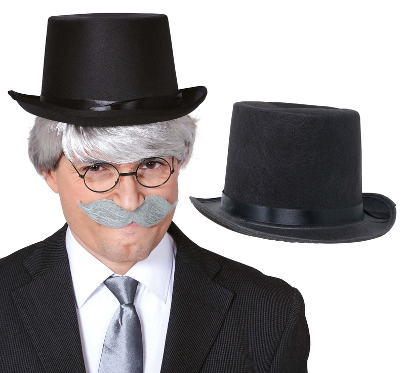 BLACK FELT TOP HAT