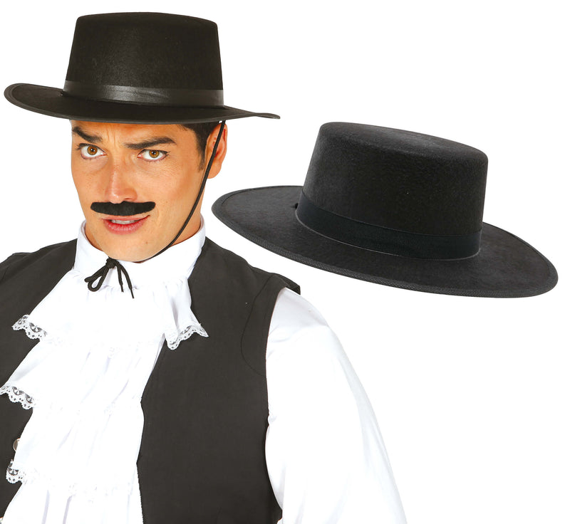 BLACK FELT FLAMENCO HAT