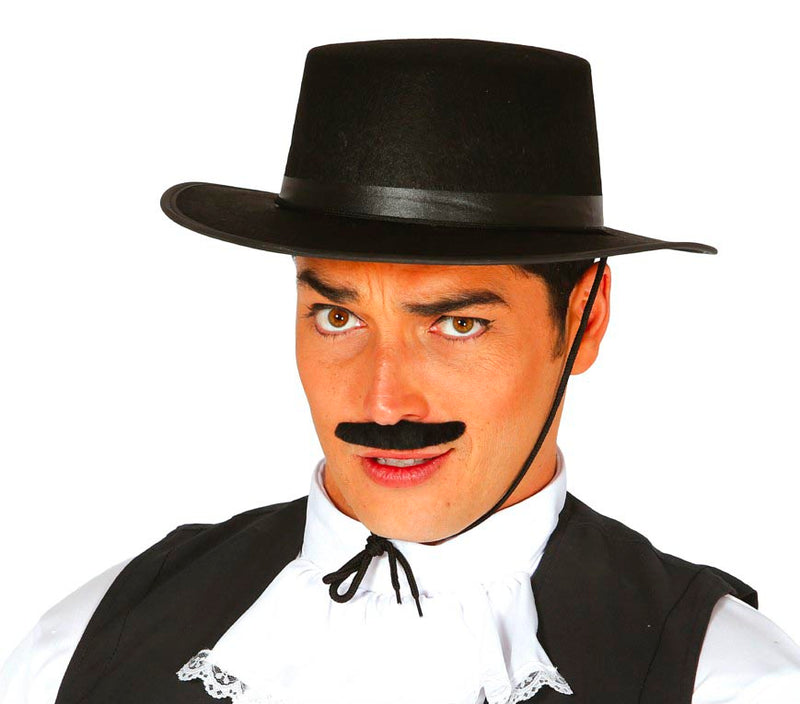 BLACK FELT FLAMENCO HAT