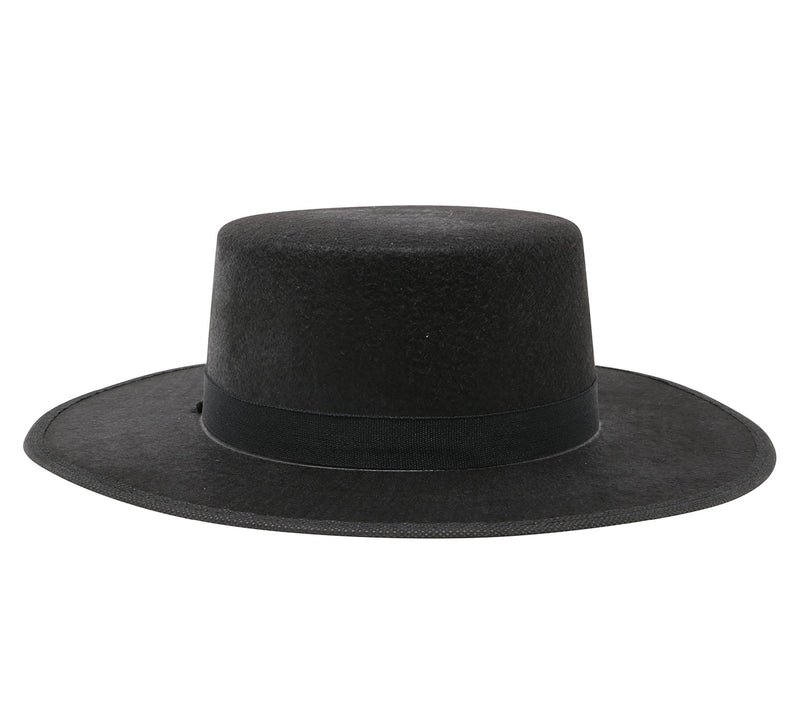 BLACK FELT FLAMENCO HAT
