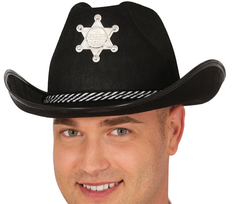 BLACK FELT SHERIFF HAT