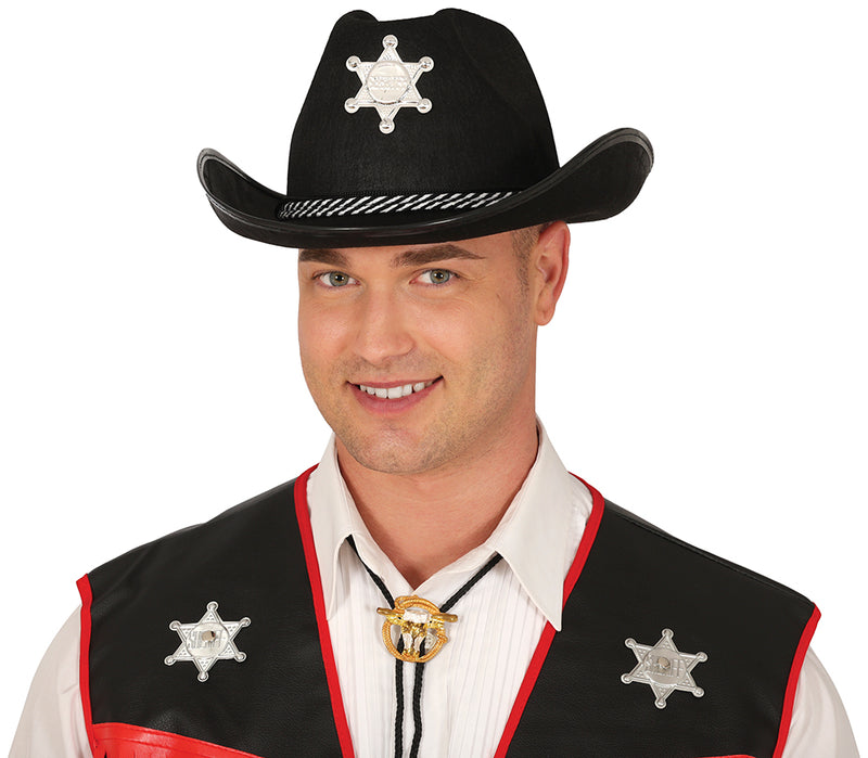 BLACK FELT SHERIFF HAT