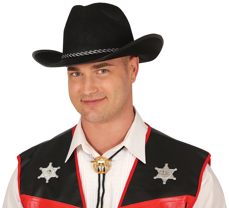 BLACK FELT COWBOY HAT