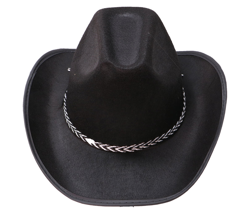 BLACK FELT COWBOY HAT