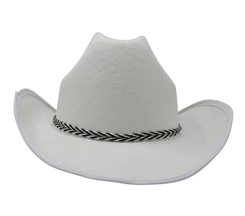 WHITE FELT DALLAS HAT