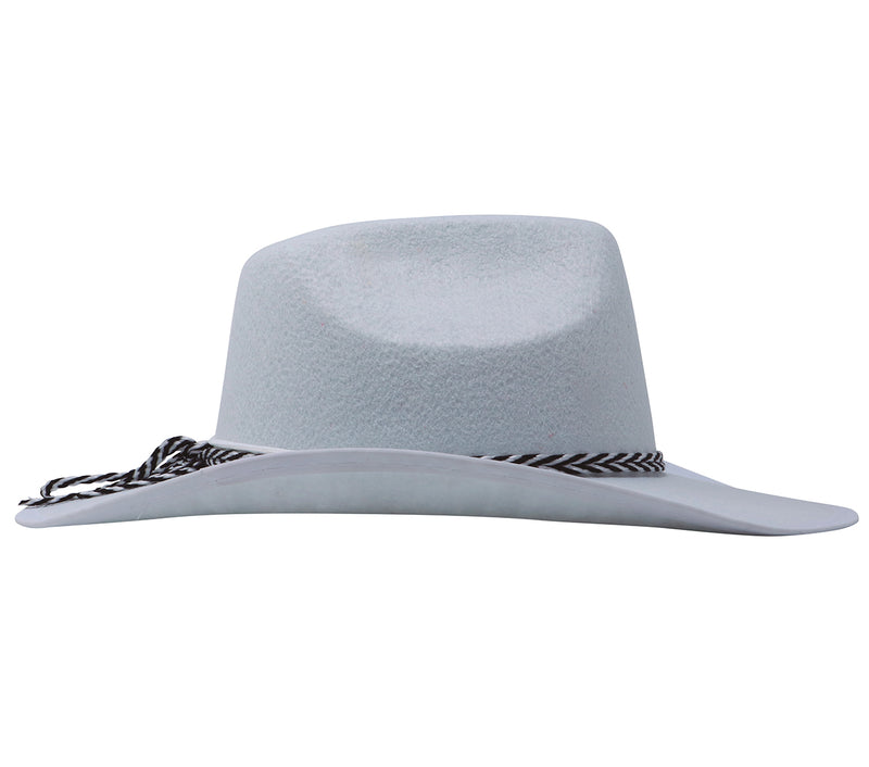 WHITE FELT DALLAS HAT