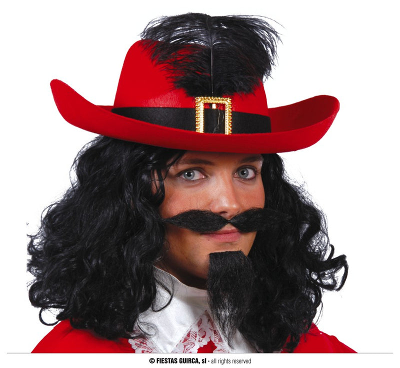RED FELT MUSKETEER HAT