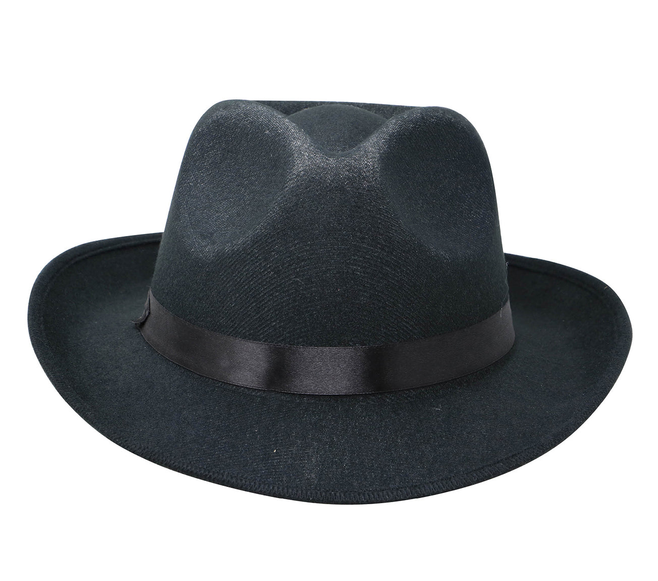 BLACK FABRIC GANGSTER HAT