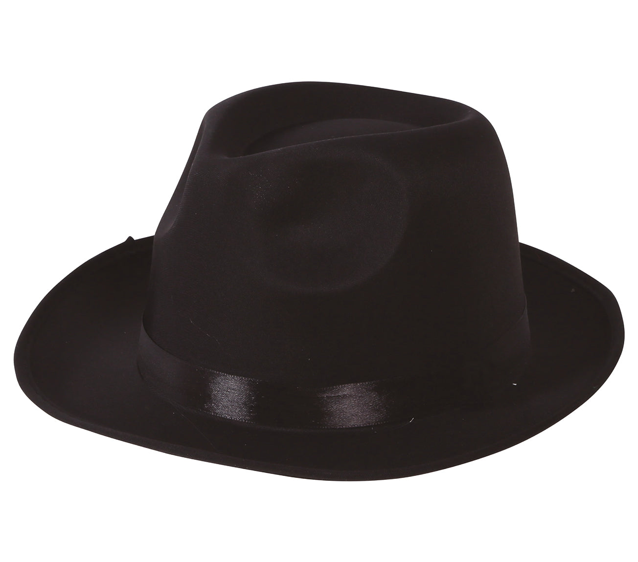 BLACK FABRIC GANGSTER HAT