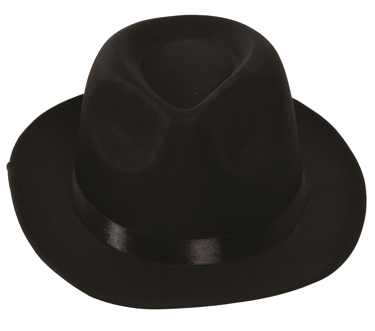 BLACK FABRIC GANGSTER HAT