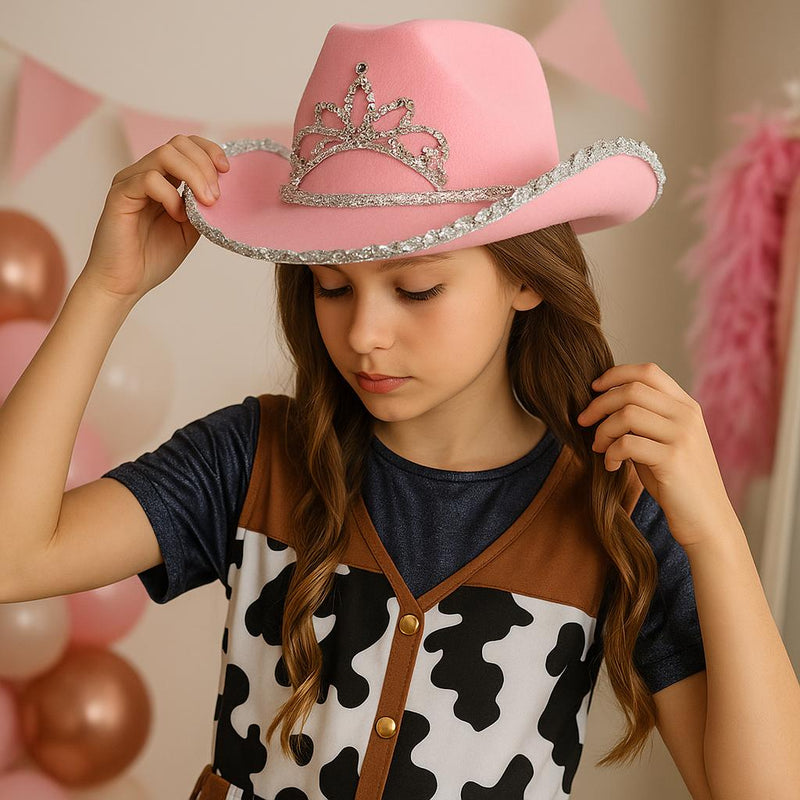 PINK FELT COWBOY HAT, CHILDREN