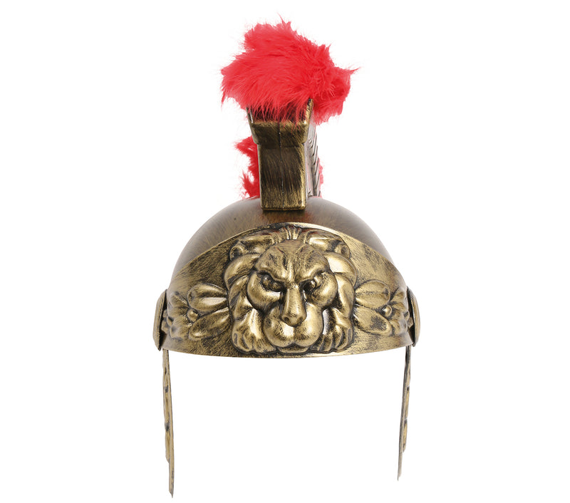 HELMET ROMAN CHILDREN GOLD WITH FEATHER