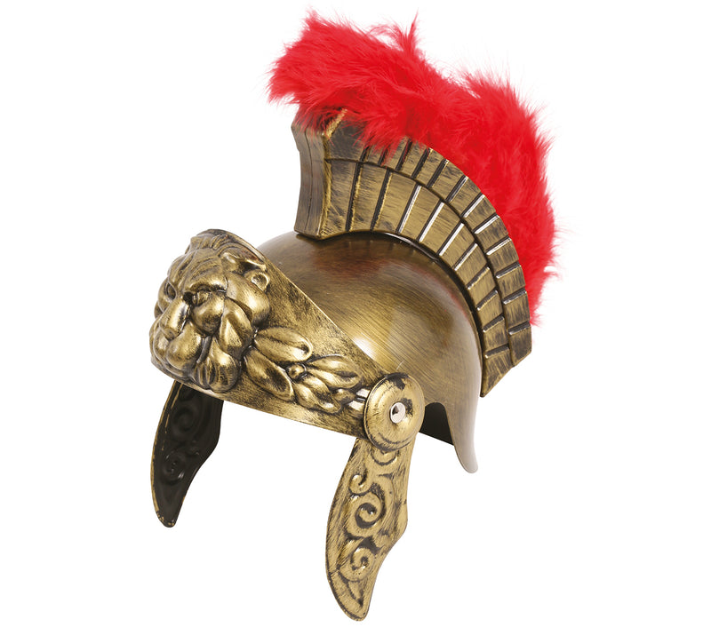 HELMET ROMAN CHILDREN GOLD WITH FEATHER
