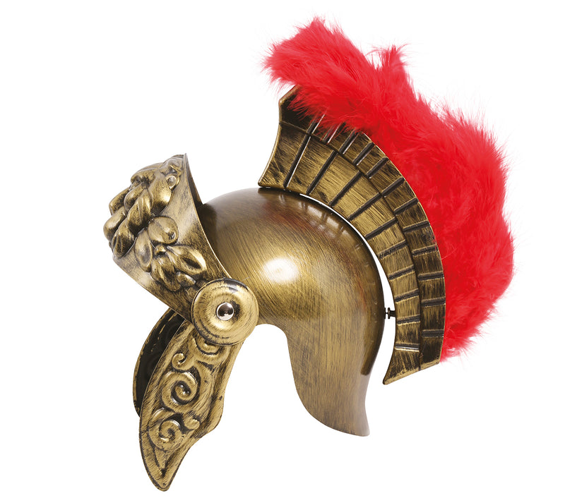 HELMET ROMAN CHILDREN GOLD WITH FEATHER