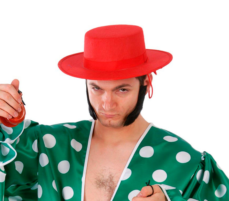 RED FELT FLAMENCO HAT