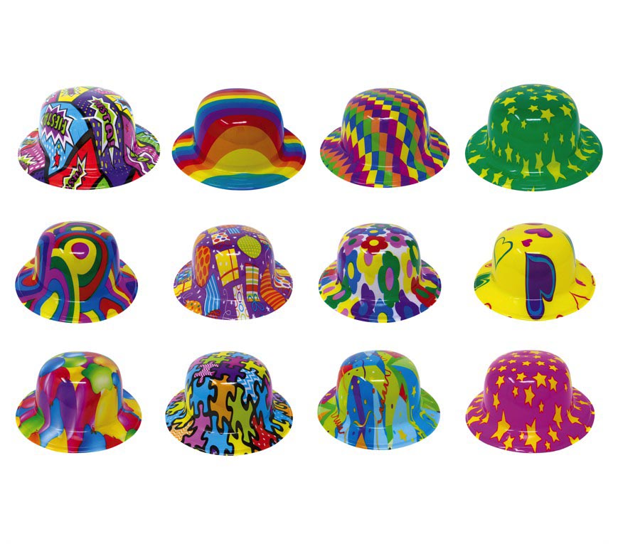 COLOURED BOWLER HAT PVC