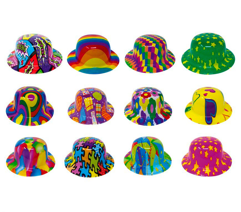 COLOURED BOWLER HAT PVC