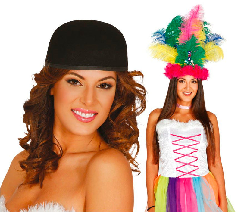 DECORATED BLACK FELT CAP