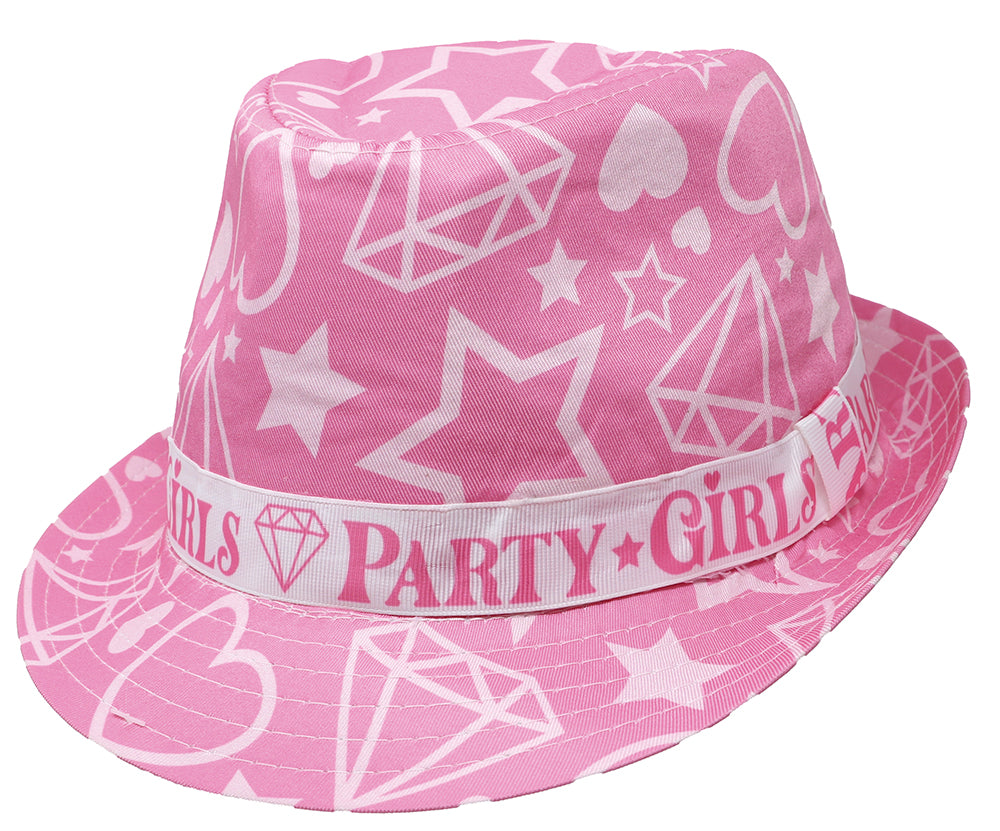 PARTY GIRLS PINK SUMMER HAT, ADULTS