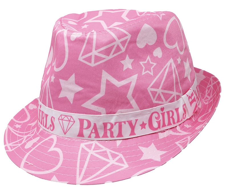 PARTY GIRLS PINK SUMMER HAT, ADULTS
