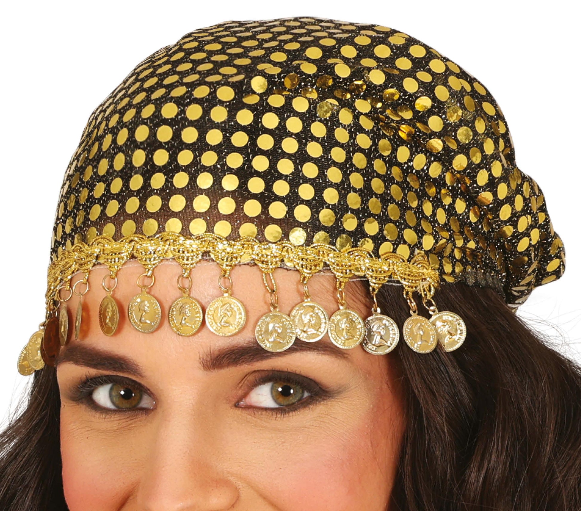 FORTUNE TELLER HEADSCARF WITH GOLD COINS, ADULTS