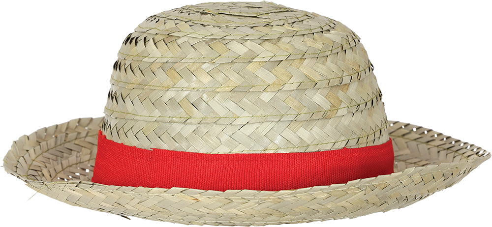 STRAW HAT WITH RED RIBBON, ADULT