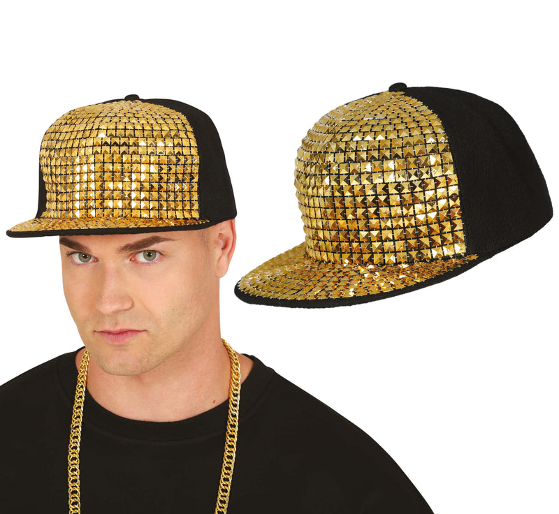 RAPPER CAP WITH GOLDEN STUDS, ADULTS