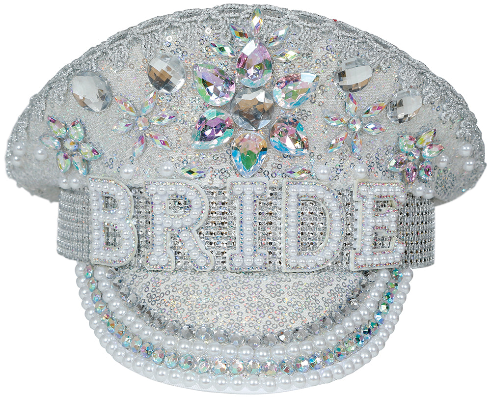 BRIDE CAPTAIN HAT WITH JEWELS, ADULTS