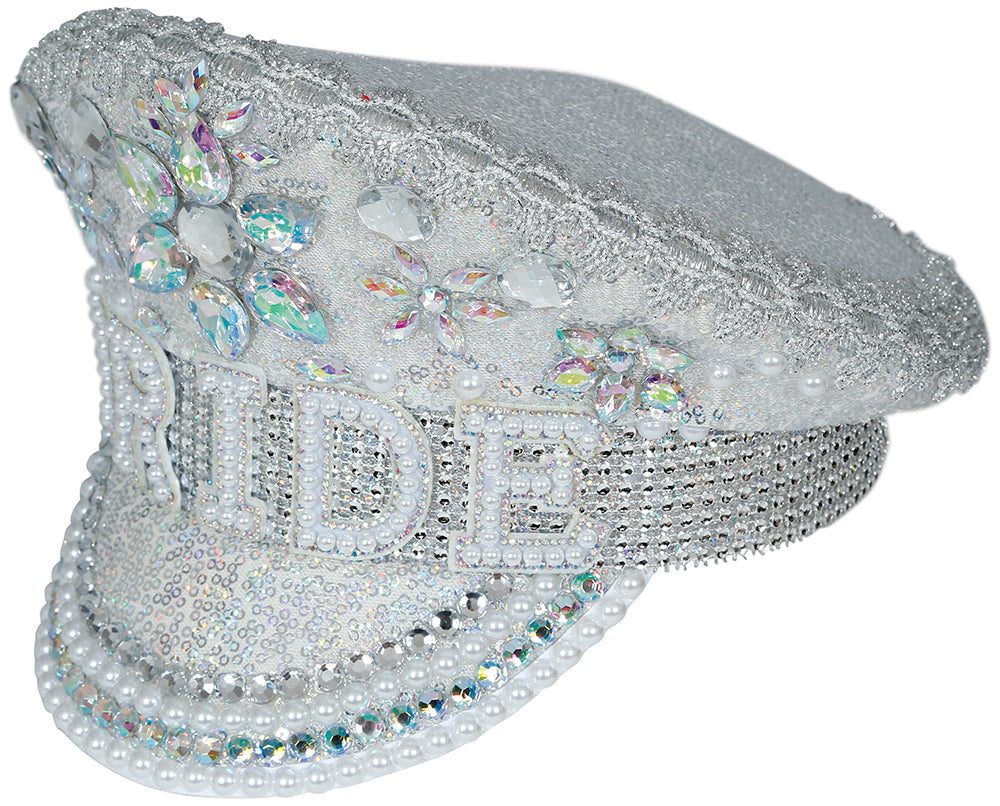 BRIDE CAPTAIN HAT WITH JEWELS, ADULTS